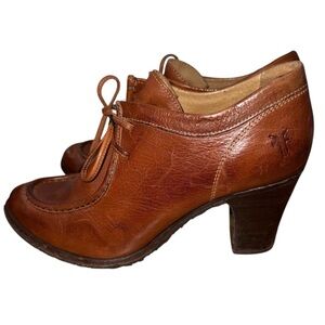 Frye Oxford Brown Leather Boots Size 9 74371 Vintage Lace-up